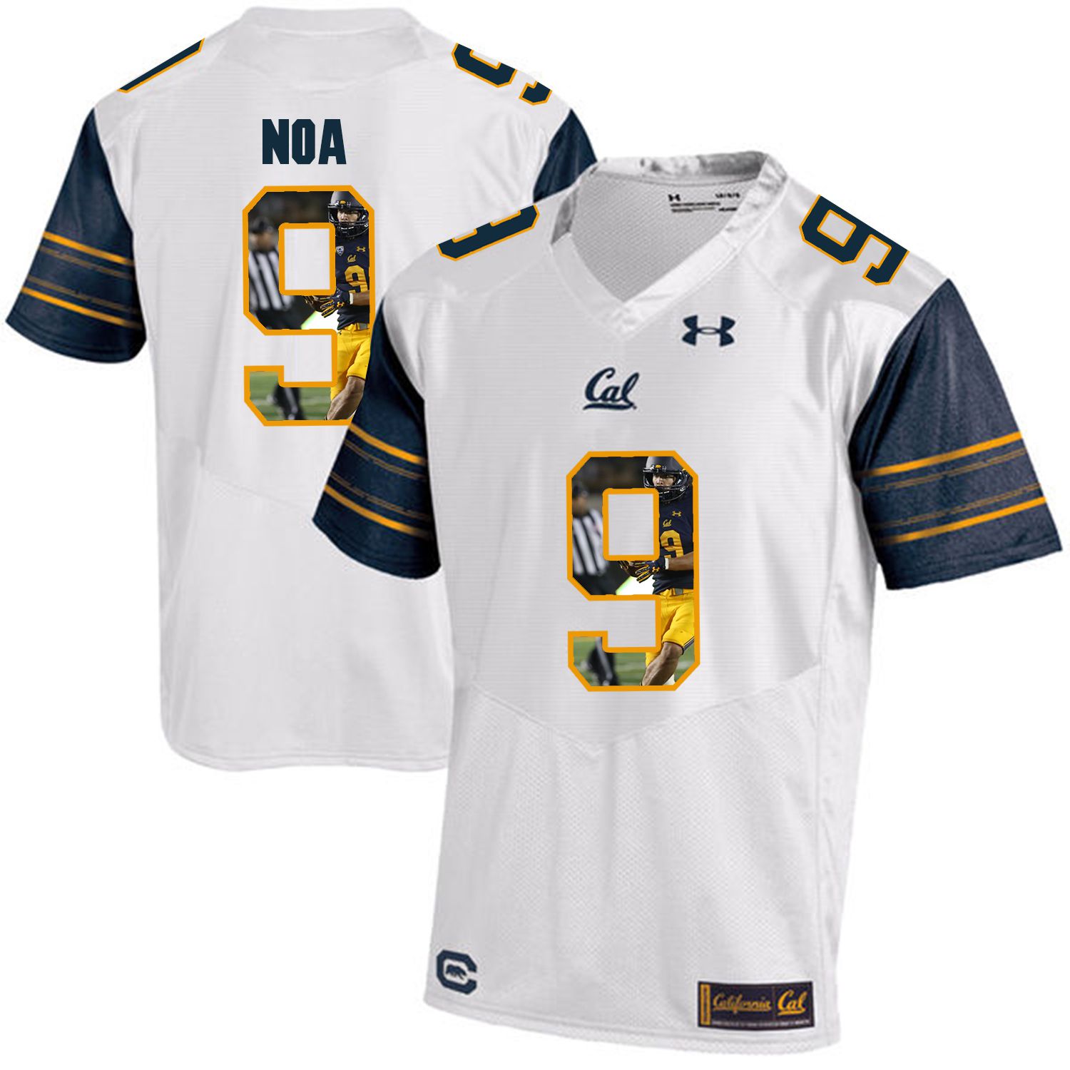 Men California Golden Bears #9 Kanawai Noa White Customized NCAA Jerseys